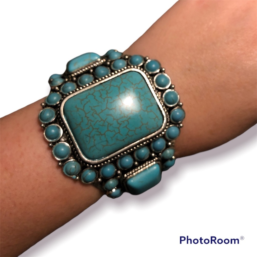Faux turquoise cuff